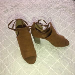 Open toe booties
